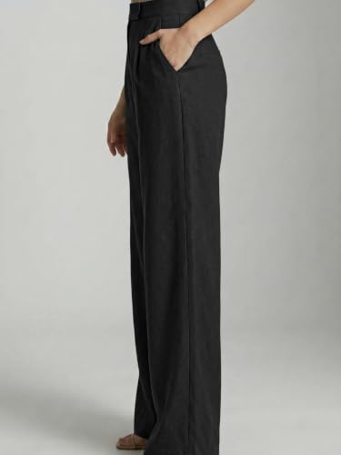 Image of Leriya Fashion Women Relaxed Fit Wide Leg Trousers | Malai Cottage Clip Closure Wide Leg Pants for Women | Casual Straight Lounge Pants with Pockets | Stylish Everyday Office Outfit Bottom Pant