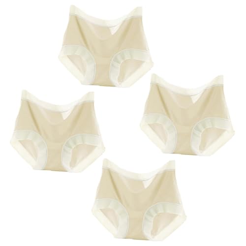Culotte taille haute anti-transpiration slip dentelle extensible grande taille lot de 4
