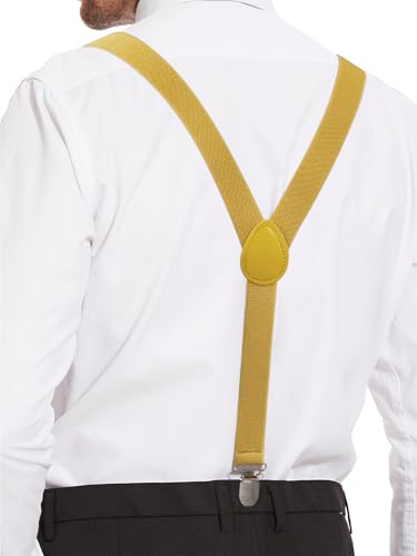 Image of habibee Suspenders and Bow Tie Set for Men, Adjustable Elastic Braces with Y-Back, Diverse Colors, Strong Clips