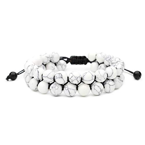 Preisvergleich Produktbild Longyangqk Armbänder 7 Chakren Heilkristalle Armband Reiki Yoga Stein Perlen Doppelschicht Gewebte Armbänder Einstellbar für Frauen Männer