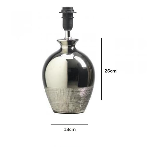 Britalia Chrome Metallic Ceramic Table Lamp Base - 26cm Height - 1 x SES E14 Small Edison Screw Lamp Required (Not Included). Suitable for Standard LED Lamps - Smart Lamps - Image 4