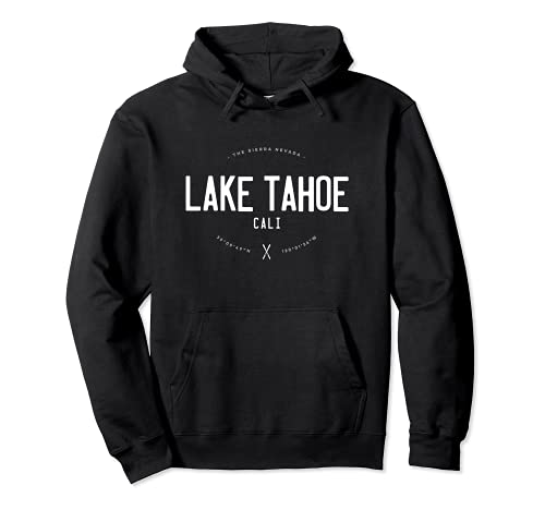Lake Tahoe California Graphic Distressed Vintage Ski Pullover Hoodie