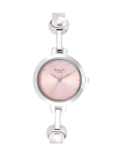 Image of Titan Raga Quartz Analog Pink Dial Metal Strap Watch for Women-NS2576SM01 /NT2576SM01