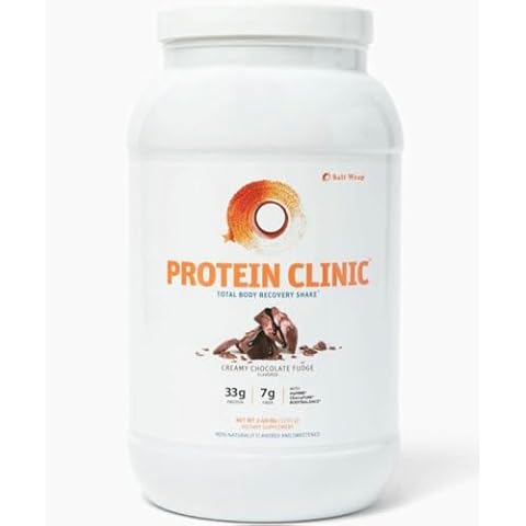 SaltWrap Protein Clinic – Total Body Recovery Shake with Collagen Peptides, HMB, Tart Cherry Extract, Pea Protein Isolate and Prebiotic Fiber for Joints & Muscle Recovery - Creamy Chocolate Fudge Cover