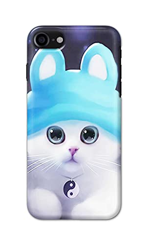 Image of Chinese Cutie Kitten Cat Big Eyes Lovely Girl Ears Hard Back Case Cover for Apple iPhone 7 (4.7 inch) / iPhone 8 (4.7 inch) / iPhone SE 2020, A1778, A1660 Back Cover -(J5) VNS2221