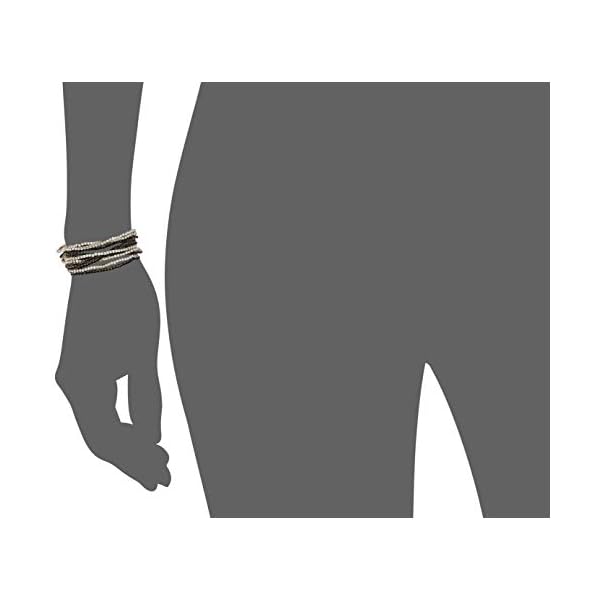 GUESS Goldtone 10 Piece Set with Clear and Black Rhinestone Stretch Bracelets