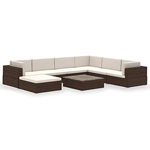 vidaXL Loungeset Kussens 8-delig Poly Rattan Meubelset Meerdere Kleuren