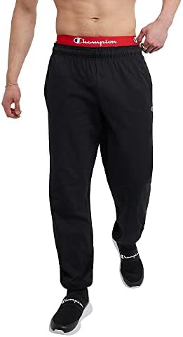 Champion mens Everyday Cotton Closed Pant pajama bottoms, Black, Large US