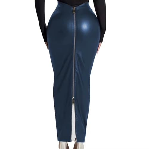 Fetish Queen Lady Matte Faux Leather PU Skirt High Waist Tight Skirts Back Zipper Bodycon Pencil Skirt