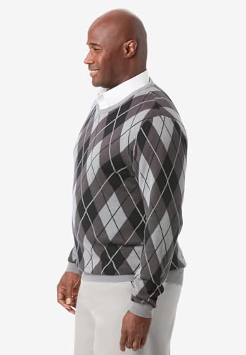 KingSize Men's Big & Tall Tall V-Neck Argyle Sweater3