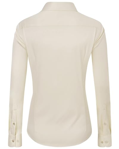 Image of J.VER Womens Dress Shirts Long Sleeve Button Down Shirt Wrinkle-Free Business Casual Blouse Office Work Tops