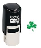 ExcelMark St. Patricks Day Rubber Stamp, Shamrock Stamp, Green Ink