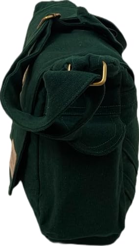 Image of Rough Canvas Cotton Messenger Sling Bag, (32x23x10cm, 7.5L) Medium Size. Patching with Elephant Design