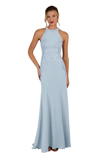 Halter Mother of The Bride Dresses 2025 Lace Satin Long Formal Evening Party Gowns for Women