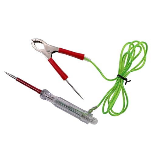 Lámpara de prueba automotriz, Probador de circuito de 6-24V DC con indicador de polaridad e iluminación, Probador de fusibles portátil con pinza de y sondas, pluma de prueba eléctrica