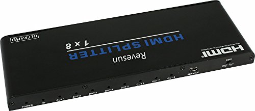Revesun Hdmi2.0 Divisore Scatola 1x8 Port (1 input output - 8) Hdcp2.2 full hd 1080p Supporto 3d Amplificatore 4k2k @ 60hz Qsxga Edid Controllo
