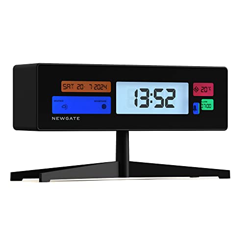 NEWGATE® Supergenius alarm clock, Black, 22cm x 11cm x 4.5cm - Image 2
