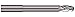 Micro 100 MMBM-015-15 Ball End Mill - Reduced Neck, 1.5 mm Cutter Dia, 1.5 mm LOC, 15 mm Reach, 1.45 mm Neck Dia, 2 Fl, 6 mm Shank Dia, 57 mm OAL, Uncoated