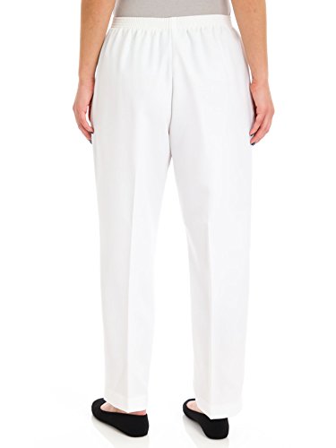 Alfred Dunner Polyester Pull-On Pants - Short, White, 142