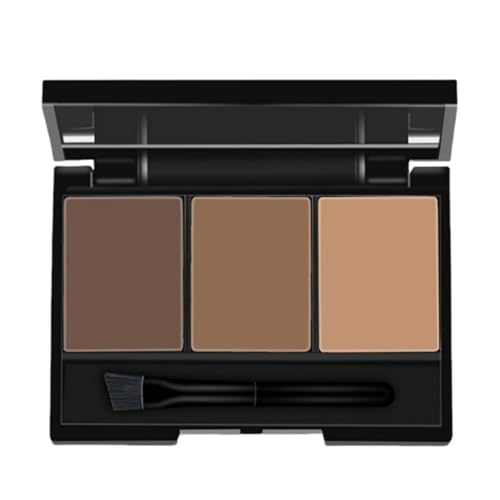 3-Color Eyebrow Powder Kit,Eyebrow Palette With Brush And Mirror,Natural Waterproof Long Lasting Make-Up Palette,Filling & Sculpting Brows in Dark,Medium,Light Brown Shades,For Eyeshadow,Nose Shadow