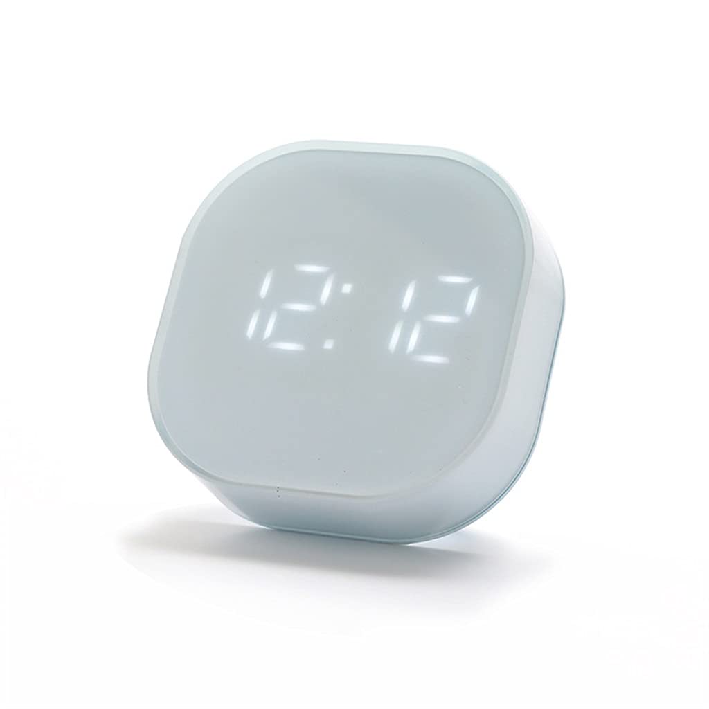 Reloj de Pared Mini reloj despertador cuadrado silencioso para mesita de noche, dispositivo inteligente con USB, sensor de temperatura, atracción magnética, reloj mural luminoso, decoración de escrit