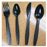 Goldmax Platinum Series Black Polystyrene Extra Heavy Weight Teaspoon, 13.75 x 8.50 x 8.75 inch - 10 per case.