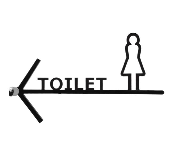 Plaque guide de flèche de toilette double face en acrylique durable