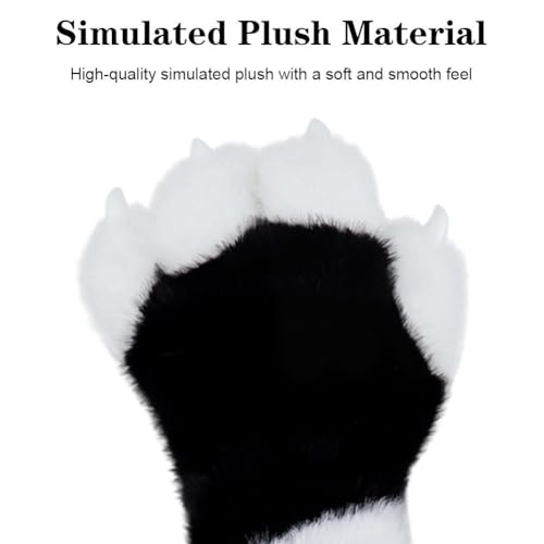 Cute Furry Plush Gloves Halloween Cosplay Full Finger Gloves Furry Animal Claws Long Claw Role Playing Party Props3
