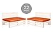 SUENOSZZZ-ESPECIALISTAS DEL DESCANSO Pack 2 colchonetas Asiento para Sofas de palets, cojin Chill out Relleno con Espuma y enfundado en Polipiel Color Naranja