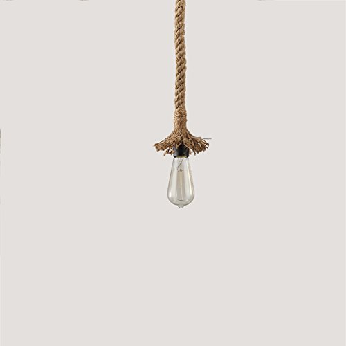 Lámpara colgante ajustable E27 de cuerda vintage para decoración de techos rústicos 4
