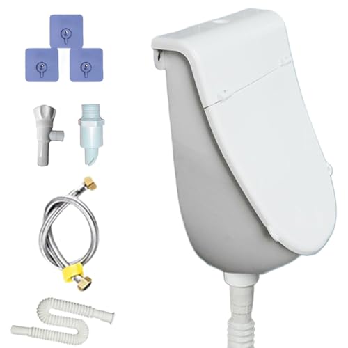 NILoykg& 男性用壁掛け式小便器(蓋付き) - 仮説トイレ トイレ洗浄式プラスチック製男性用尿分離器 無臭ダイバーターシステム、男の子、男性、寮、自宅、RV、キャラバン、バスルーム、旅行 屋内外兼用無臭設計,F