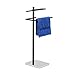 Relaxdays Porta Asciugamani Cromato, da Terra, 2 Braccia, HxLxP: 82x44x28 cm, Portasciugamani in Acciaio Cromato, Nero immagine