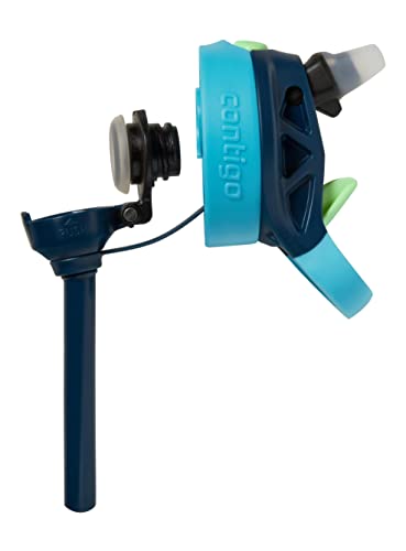 Image of Contigo Kids Water Bottle with Redesigned AUTOSPOUT Straw 14oz .Blueberry and Blue Raspberry & Blueberry and Blue Raspberry with Cosmos (Pack of 8)