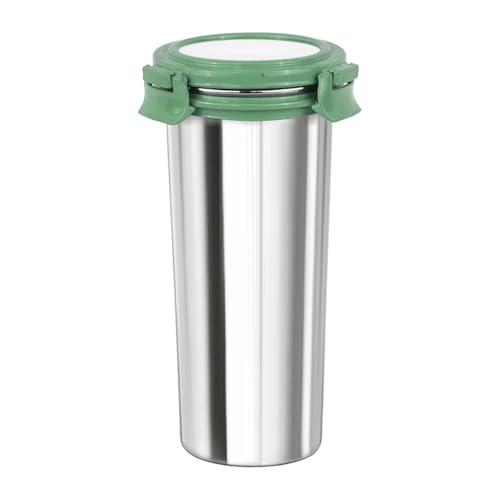 Image of Signoraware Lock N Store Stainless Steel Round Tumbler | Airtight & Leakproof | Compact Design | Easy to Clean | Ideal for Office, School, Travel, and Home Use (500ml | EGreen)