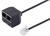 1aTTack.de 1x 3.0m - Western-Stecker 6/4 auf 2 Western-Kupplungen 6/4 RJ11 Telefonanschlusskabel für Telefonverbindungen