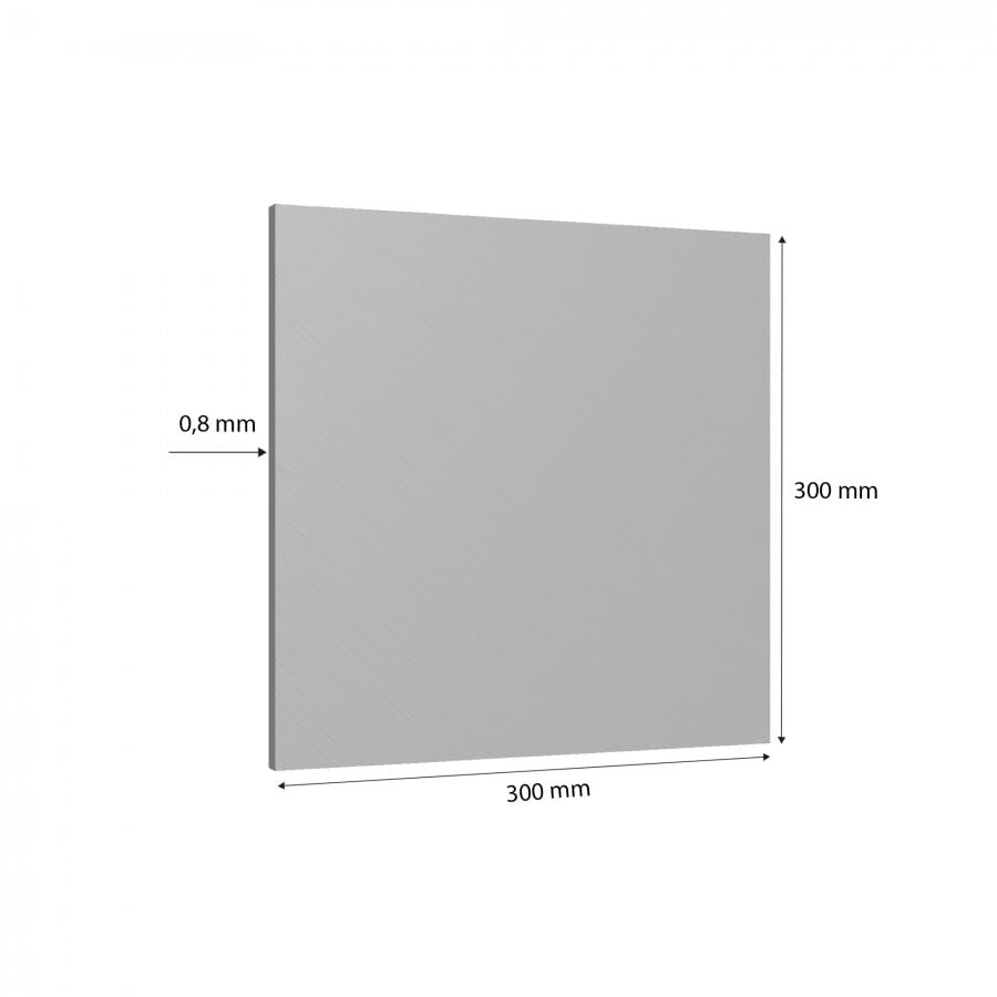 Set 6 Lastre in Alluminio Grezzo con Biadesivo 300x300 mm - Spessore 0,8 mm - Piastra Alluminio Adesiva Lega 5005 per Cartelli, Targhe - Installazione Senza Forare (6 Pezzi, 300x300, 0,8 mm BIAD)