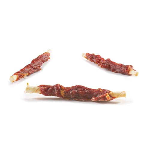 DIBO Rawhide Sticks Duck, 100g Beutel- wiederverschließbar - leckerer Hundesnack als Belohnung oder zwischendurch, unterstützt die Zahnpflege, stillt das Kaubedürfnis - Futter für Hunde