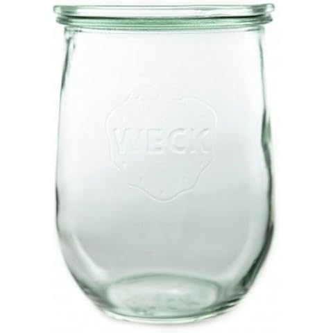 SET OF SIX 1062ml Large Tulip Weck Jars. German Made Classic Design. Model 745 Cover