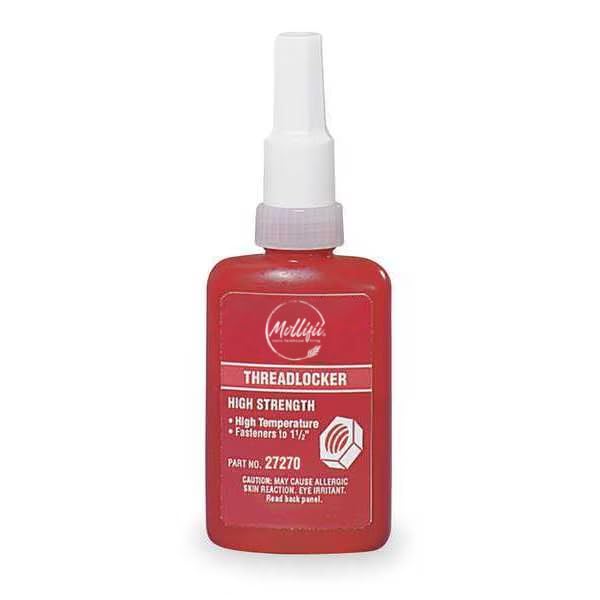 Threadlocker, Red, High Strength, Liquid, 250 mL Bottle