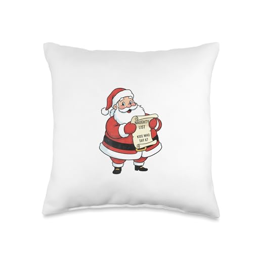 Naughty List Kids Who Say 67 Funny Christmas Santa Vintage Throw Pillow