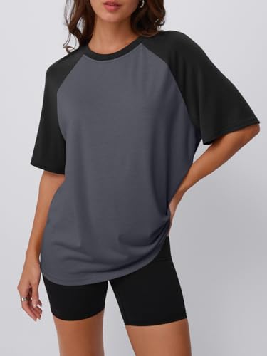 Trendy Queen Oversized Short Sleeve T Shirts for Women Workout Casual Summer Tops Loose Fit Cute Basic Tees2