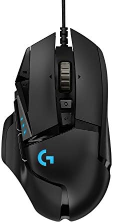 Logitech G502 Hero High Performance Wired Gaming Mouse, 25K Sensor, 25,600 DPI, RGB, Adjustable Weights, 11 Programmable Buttons, On-Board Memory, PC/Mac - Black