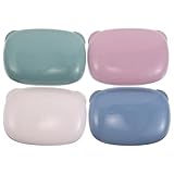 LIFKOME 4 Piezas 4 Jaboneras de Viaje Grandes Ovaladas con Tapa, Caja de Jabón de Plástico Resistente con Drenaje Extraíble, Porta Jabón para Barra, a Prueba de Fugas para Camping,