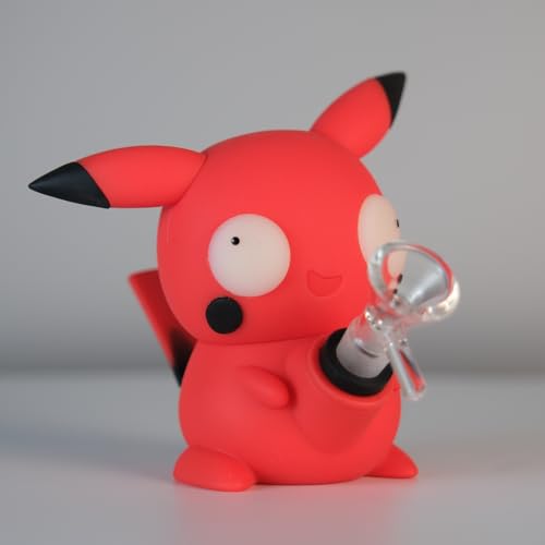 Masenyee 12CM Mini support en silicone avec bol de 14,5 mm fumeur débutant facile à transporter chillum tuyau d'eau en silicone léger et facile à transporter (Evil Red)