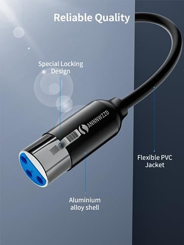 ANNNWZZD Kabel XLR Męski na Żeński 3M 2 Pakiet Profesjonalny Symetryczny Kabel Mikrofonowy | HiFi