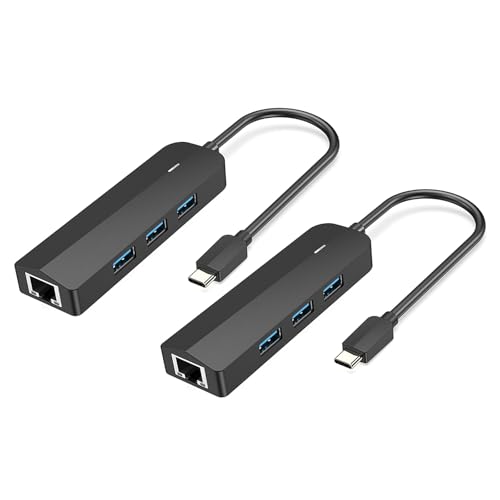 Adaptateur USB C Ethernet RJ45 Gigabit avec hub 3 ports USB 3.0 pour PC Type C