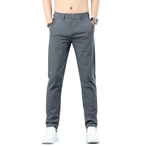 Summer Casual Pants Men Thin Soft Business Korean Slim Male Trousers