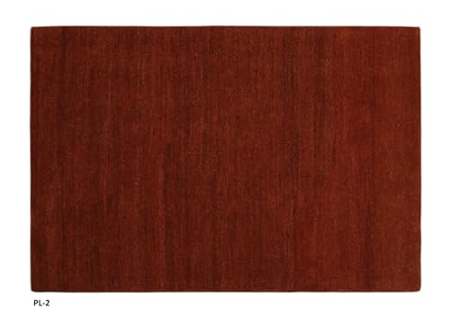 Fatto da WAWA Teppich Gabbeh Tappeto 100% lana rosso tinta unita 120 x 180 cm fatto a mano PL2