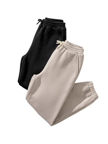 Floerns Girl's 2 Pcs Jogger Pants Drawstring Waist Athletic Active Sweatpants