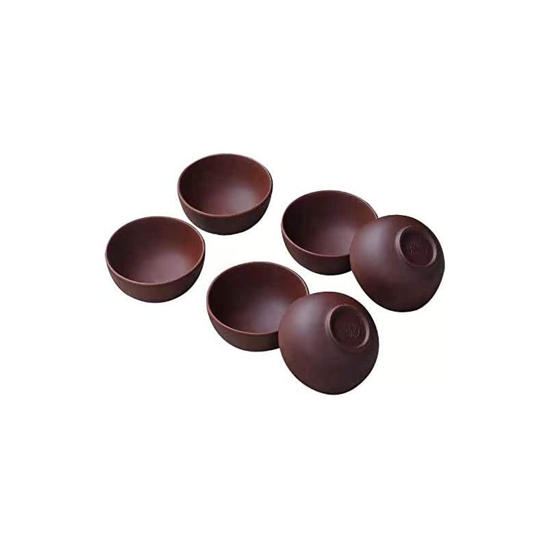 Chinesische Tee-Verkostungstasse, violette Sandbecher, kleine Verkostungstasse, Mini-Teetasse, violetter Sand, Kung-Fu-Teetasse, Keramiktasse, Teeschale, Tasse, 6er-Set (lila)